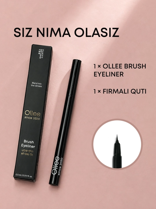 Подводка для глаз OLLEE Deep Black ультратонкая чёрная 0,5 мл для точных стрелок и макияжа