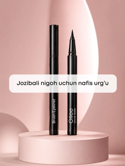Подводка для глаз OLLEE Deep Black ультратонкая чёрная 0,5 мл для точных стрелок и макияжа