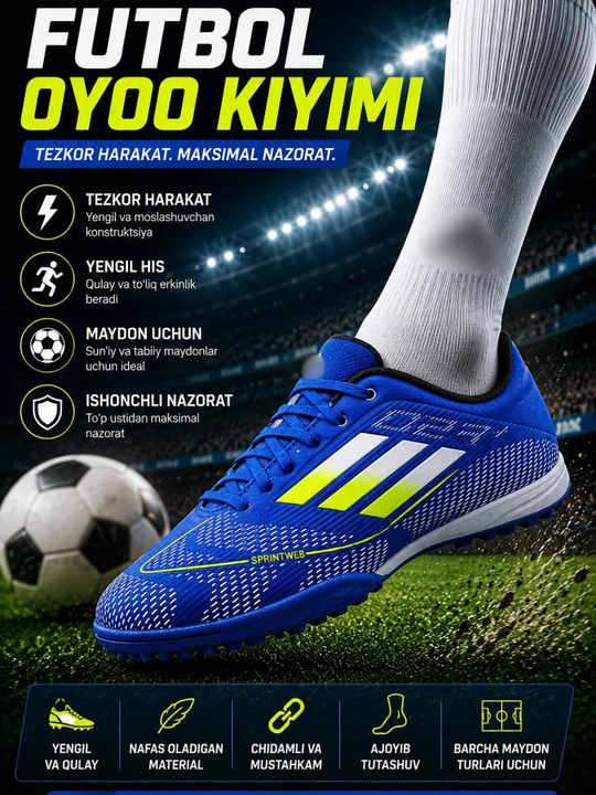 Futbol oyoq kiyimi – sun’iy va tabiiy maydonlar uchun yengil sport butsasi - 