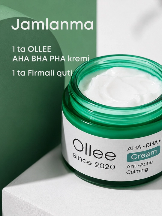 Крем для лица OLLEE от акне и высыпаний с кислотами AHA BHA PHA, 50 мл для проблемной кожи