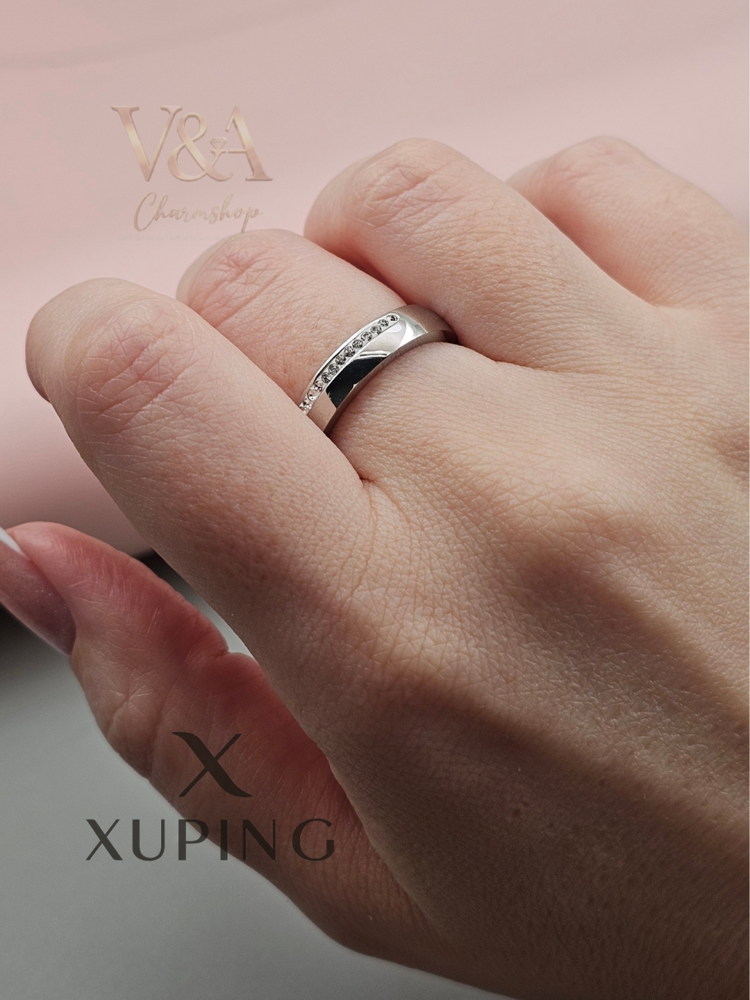 Кольцо женское Xuping, серебристая бижутерия из медицинского сплава