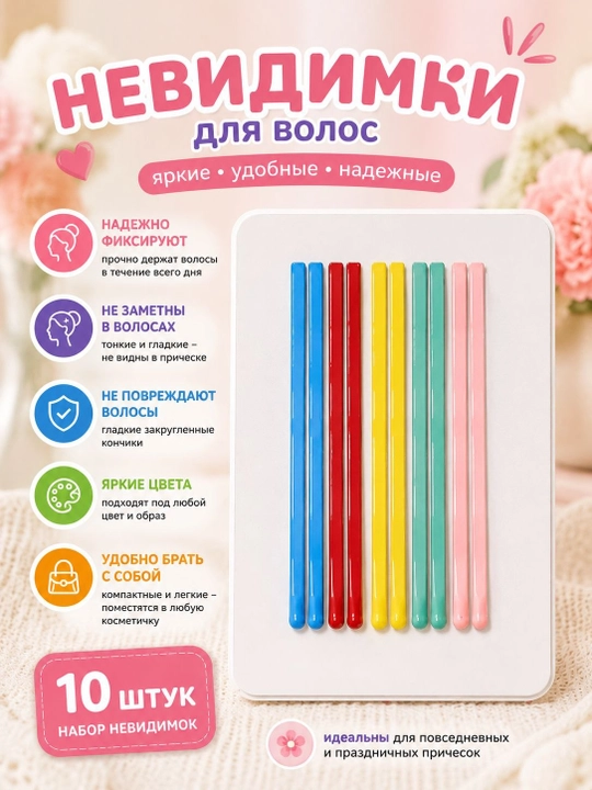 Soch uchun qisqichlar to‘plami, oltin rang, kumush rang, toshli - 2, 4, 10 dona, 5,5 sm - 