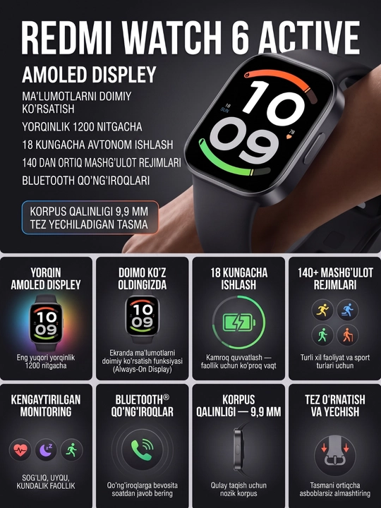 REDMI Watch 6 Active / Global versiya