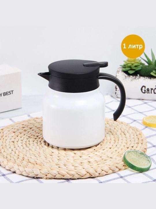 1 Litrli Termos Choynak Filtrli, Choy va Qahva Uchun Termokrujka, Germetik Qopqoqli