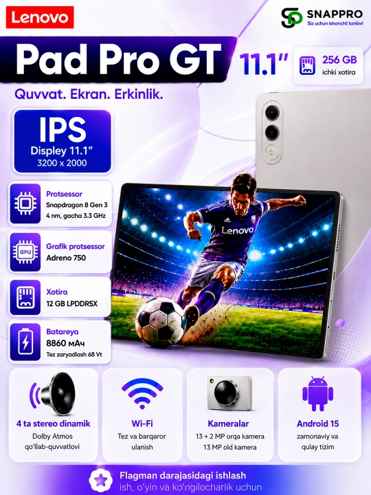 Планшет Lenovo Pad Pro GT 11.1