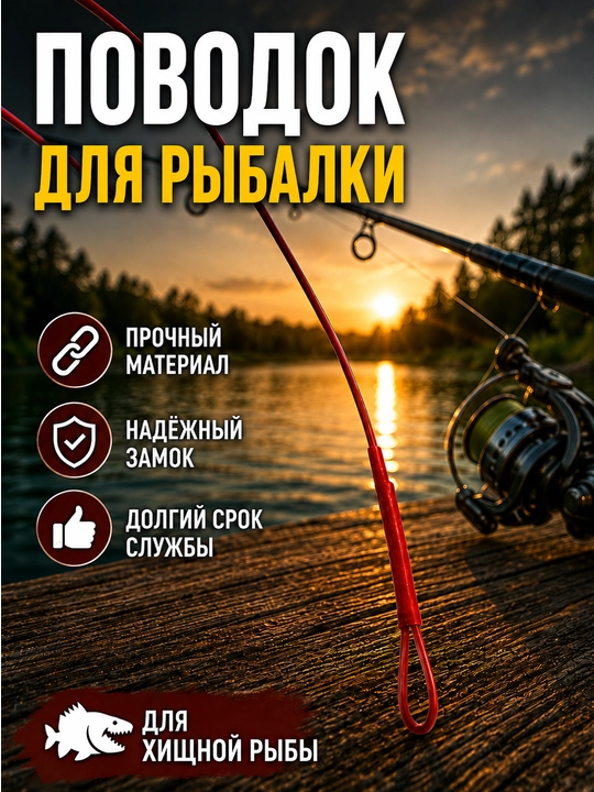 Вольфрамовый поводок для рыбалки, антизуб для щуки и хищной рыбы