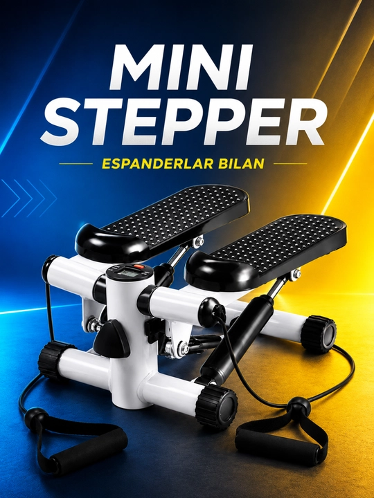 Stepper trenajor espanderli, oyoq va dumba mashqlari uchun mini stepper - 