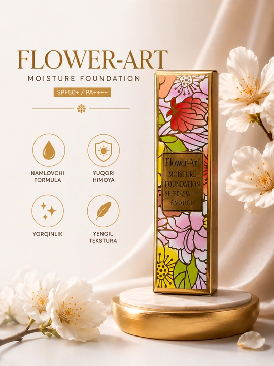 Увлажняющая тональная основа Flower Art SPF 50+ PA+++ Достаточно - 