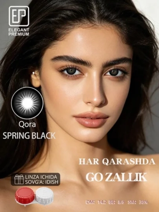 Ko‘zlar uchun rangli kosmetik kontakt linzalar, dioptriyasiz, dekorativ linzalar, 2 linza