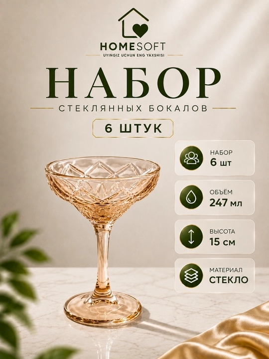Набор фужеров и мартинок - 