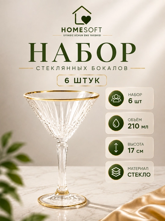 Набор фужеров и мартинок - 