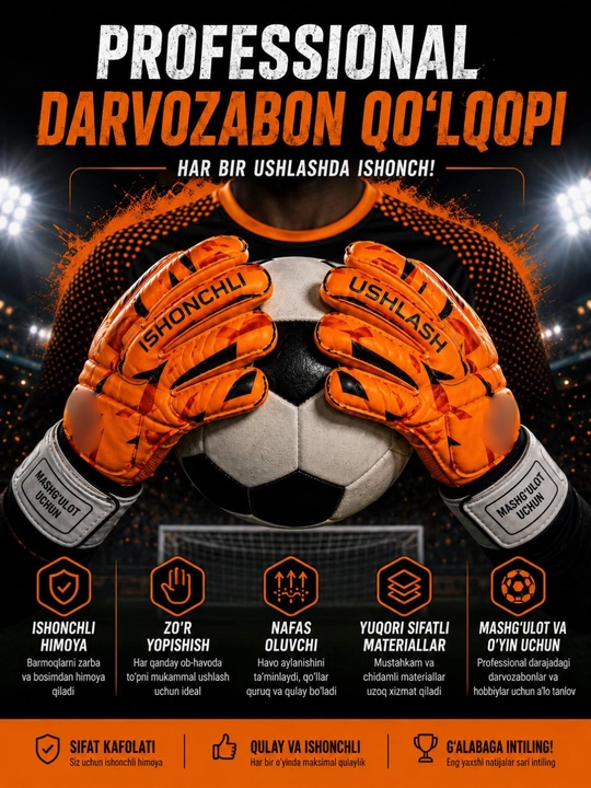 Qo‘lqoplar darvozabonlar va havaskor futbolchilar uchun ajoyib tanlov - 