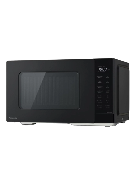 Panasonic mikroto‘lqinli pechi, 24 l, 900 Vt, gril, 4 dyuymli LCD displey, qora rang