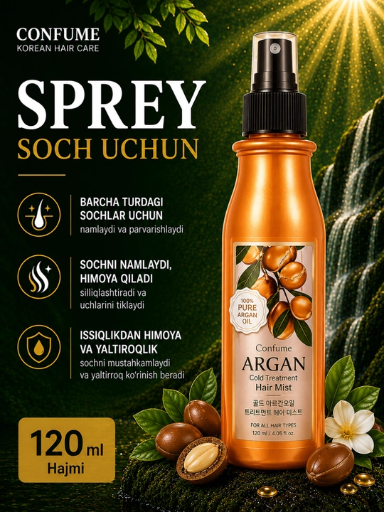 Mist, soch uchun, shikastlangan va singan sochlar uchun, qayta tiklovchi, Welcos Koreya - 
