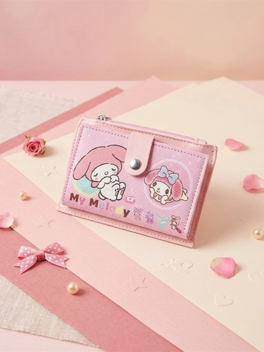 Кошелек детская и женский маленький Sanrio с принтом Kuromi, Hello Kitty, Cinnamoroll - 