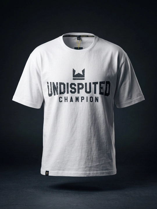 Erkaklar sport oversize futbolkasi Undisputed Champion oq — 100% paxta penye 240 g/m²
