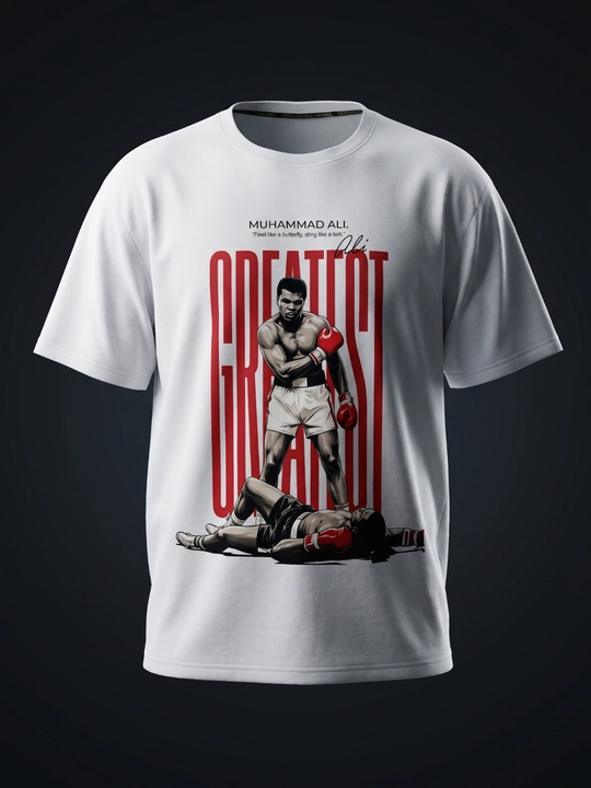 Футболка детская спортивная «Muhammad Ali — Greatest» белая — 100% хлопок 240