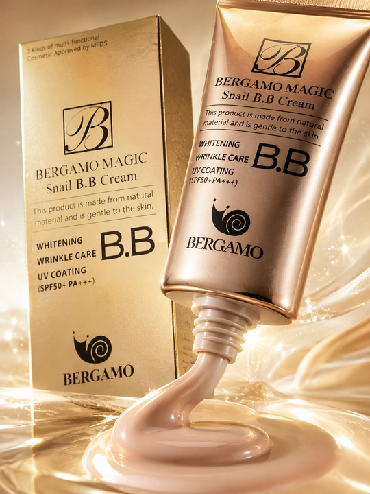 Bergamo Magic Snail BB-крем для лица, тональный с муцином улитки, SPF 50+, 50 мл - 