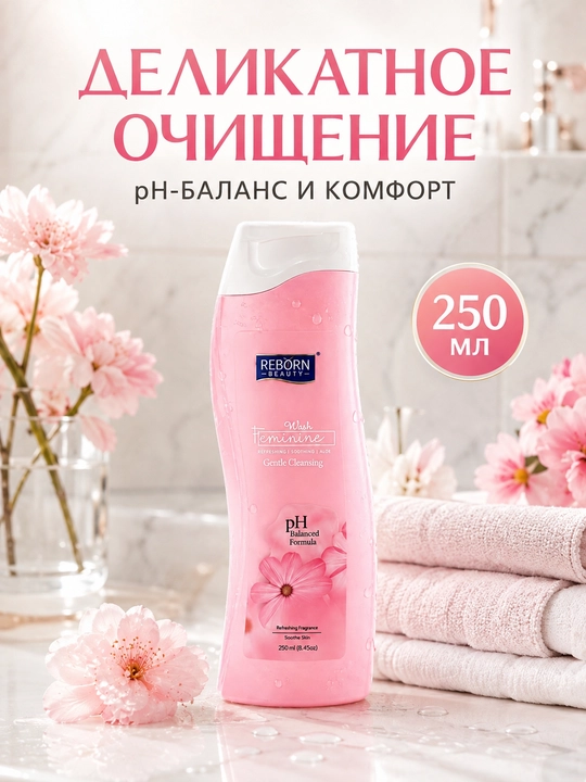 Гель для интимной гигиены Reborn Beauty с алоэ вера, pH-баланс, 250 мл