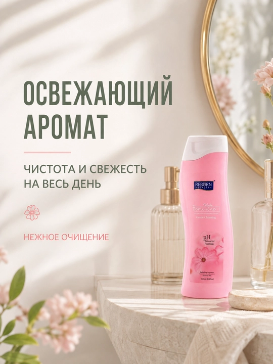 Гель для интимной гигиены Reborn Beauty с алоэ вера, pH-баланс, 250 мл