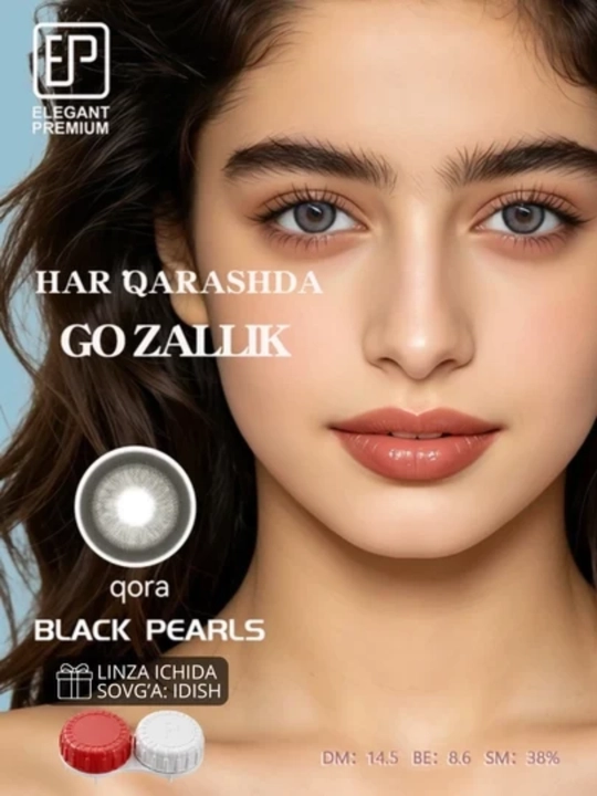 Ko‘zlar uchun rangli kosmetik kontakt linzalar, dioptriyasiz, dekorativ linzalar, 2 linza