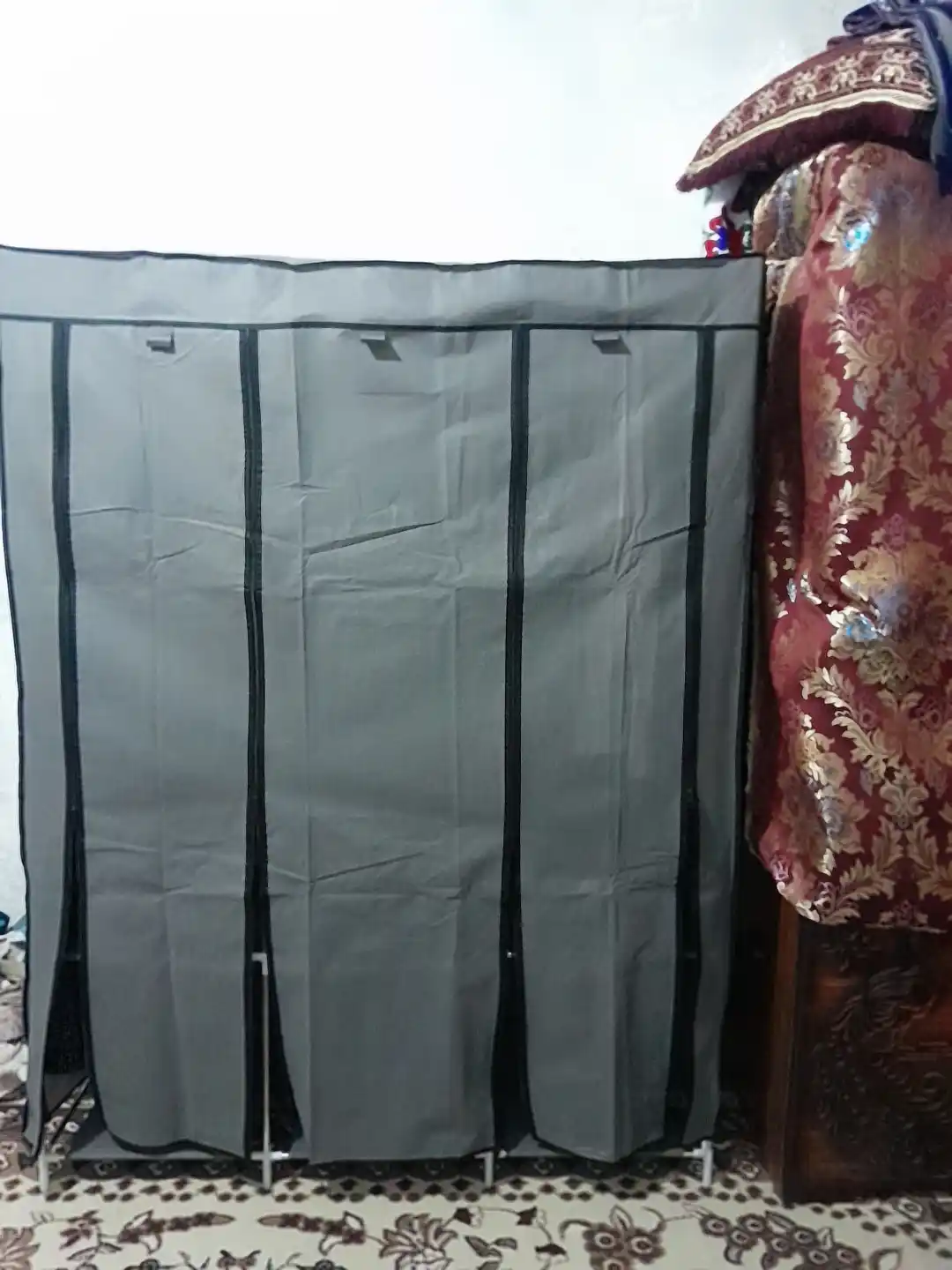 Тканевый шкаф сборный — гардероб 130×45×175 см, органайзер для одежды и обуви
