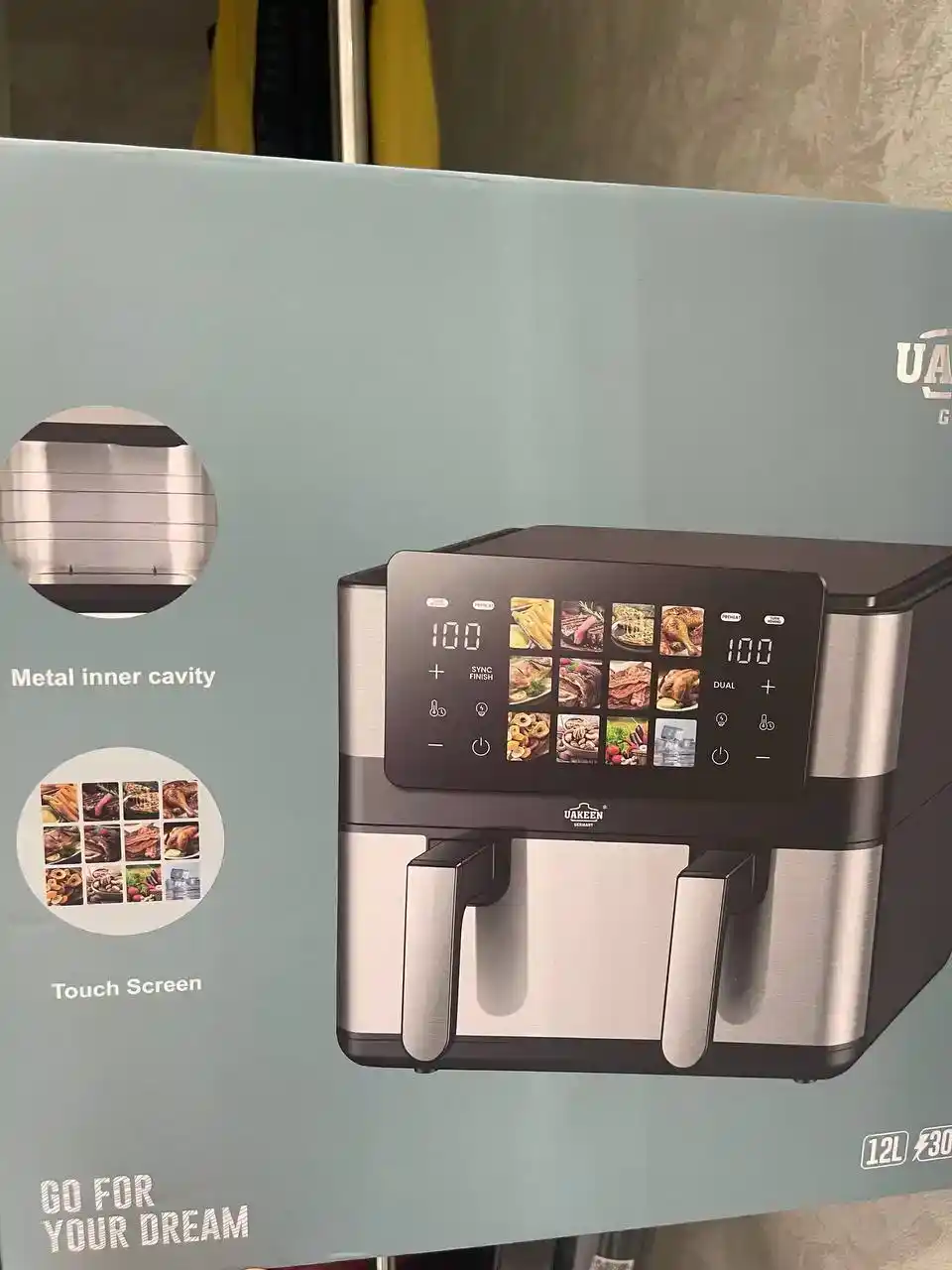 UAKEEN smart aerogril, yog'siz pishirish uchun multipech, 10 tasi 1 da, 12, 10, litr