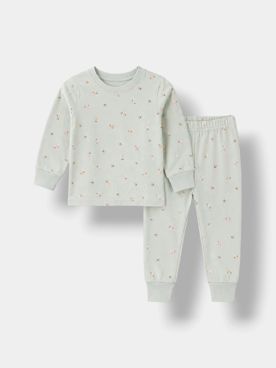 Qizlar uchun paxtali pijama 2–10 yosh, uzun yengli uyqu kiyimi to'plami - 