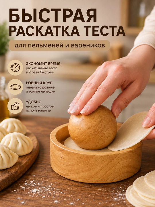 Бамбуковая форма для теста, деревянный для раскатки и формирования теста, скалка