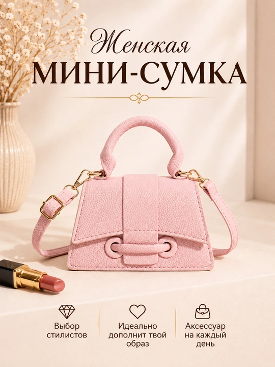 Женская мини сумка кросс боди, сумочка через плечо - 