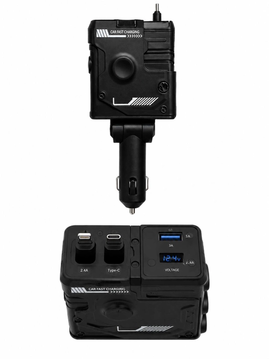 Автомобильное зарядное устройство 4 в 1, Type-C + USB, PD 3.0, быстрая зарядка телефона