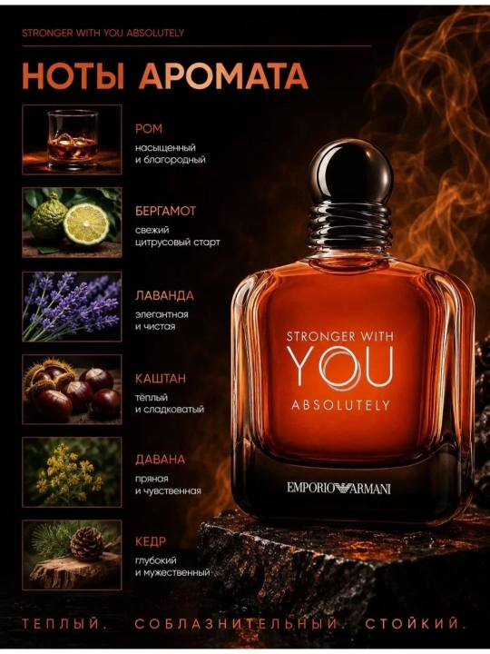 Erkaklar atiri 100 ml | Stronger With You Absolutely | Erkaklar uchun parfyum, atr