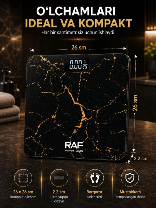 Напольные весы RAF R.10037, электронные с LCD-дисплеем, до 180 кг