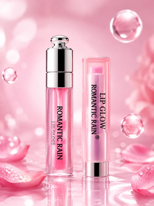 2in1 Romantic Rain, lip gloss, lab bo‘yog‘i, lab balzami, namlovchi, yaltiroq, makiyaj lab
