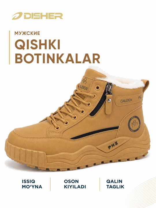 DISHER Arcton qishki erkaklar botinkasi, erkaklar poyabzali