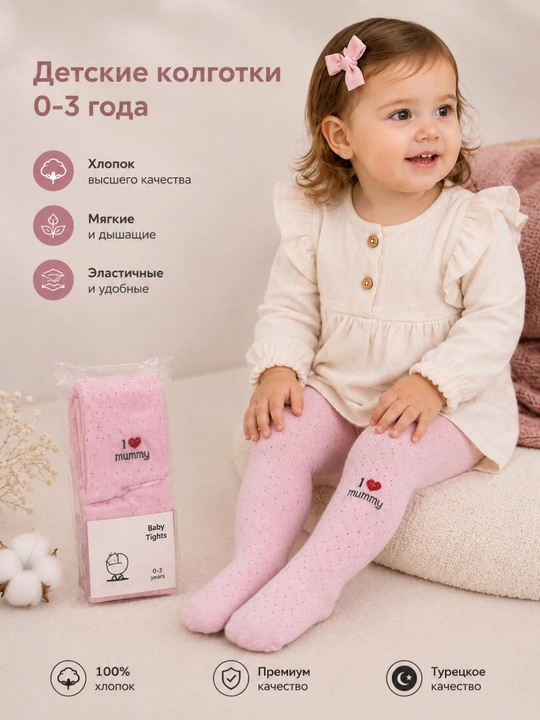 Qiz va o'g'il bolalar uchun qalin kolgotkalar, 1-3 yosh