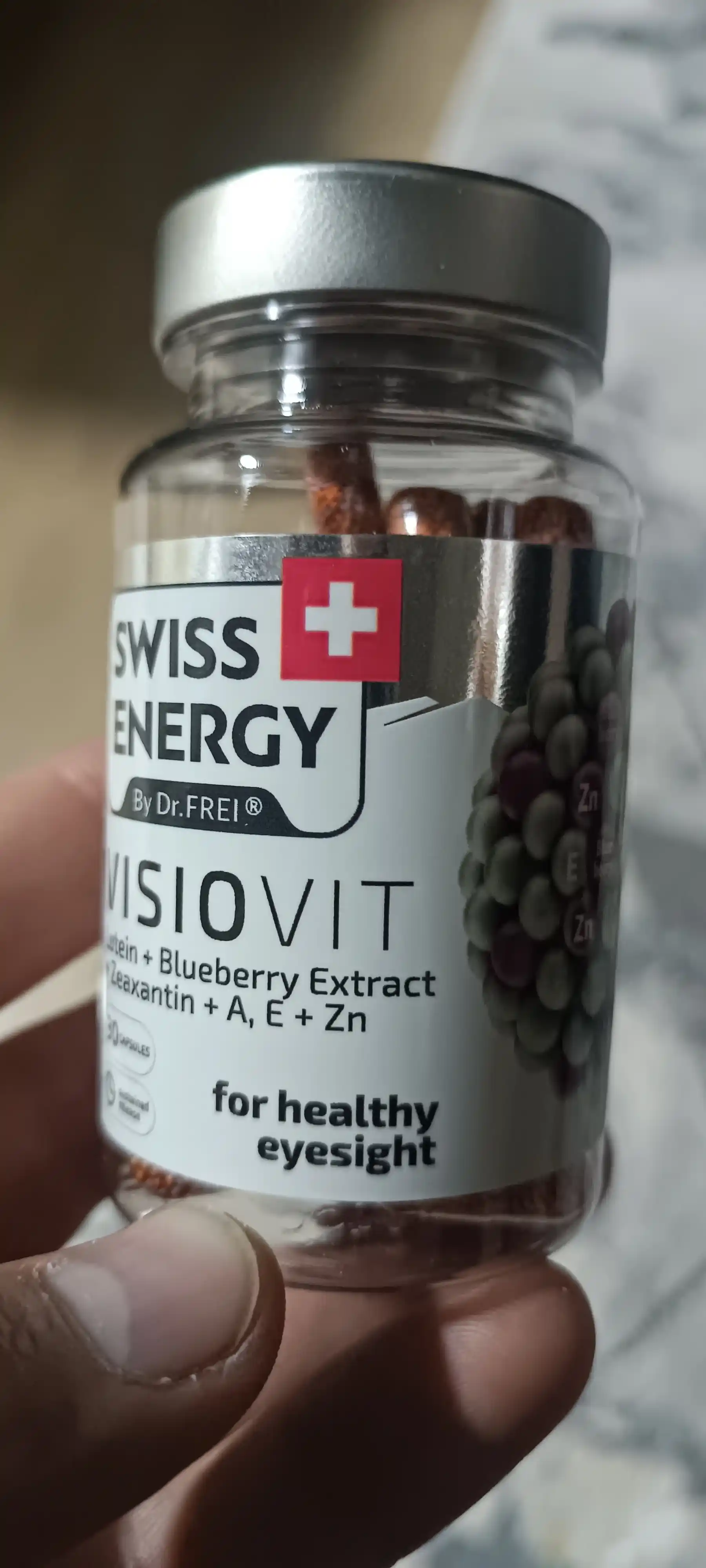 Витамины для глаз с цинком, капсулы 30 шт, Swiss Energy Visiovit