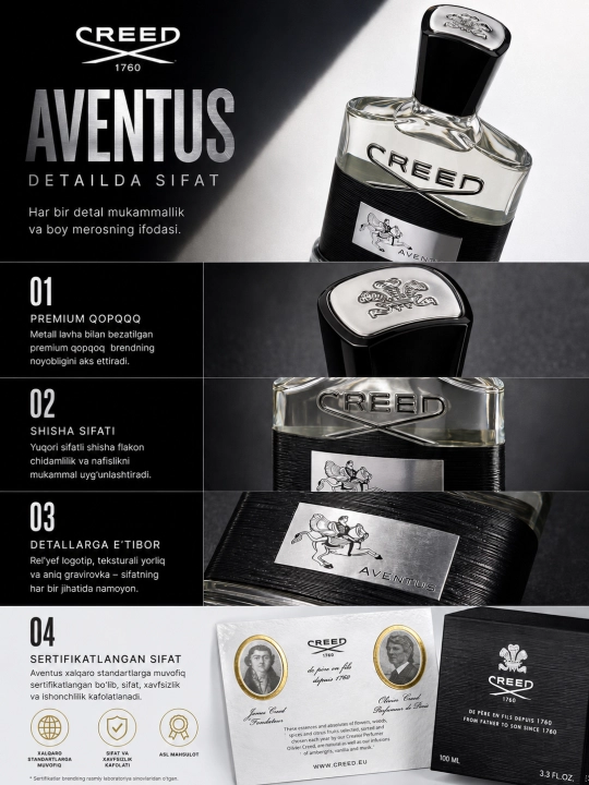 Creed Aventus, Absolu 12-24 часов стойкости