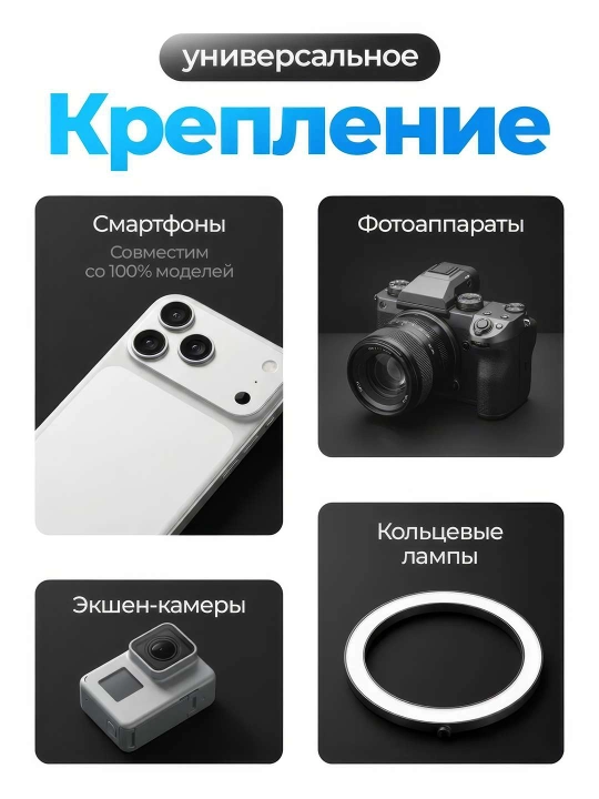 Telefon uchun shtativ 1.7m, selfi tayoqchasi va monopod