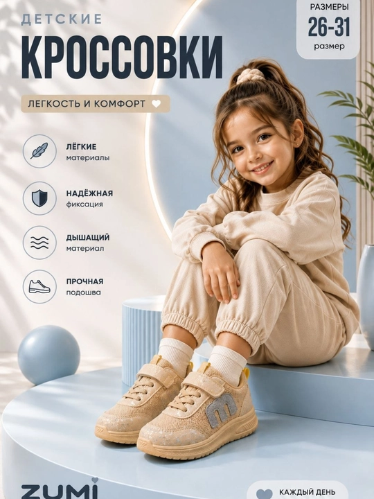 Детские кроссовки, кроссовки для девочек, детская обувь, размеры 26–31