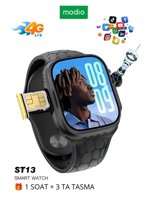 Modio ST13 4G SIM Смарт-часы – YouTube, TikTok, WhatsApp, Камера - 