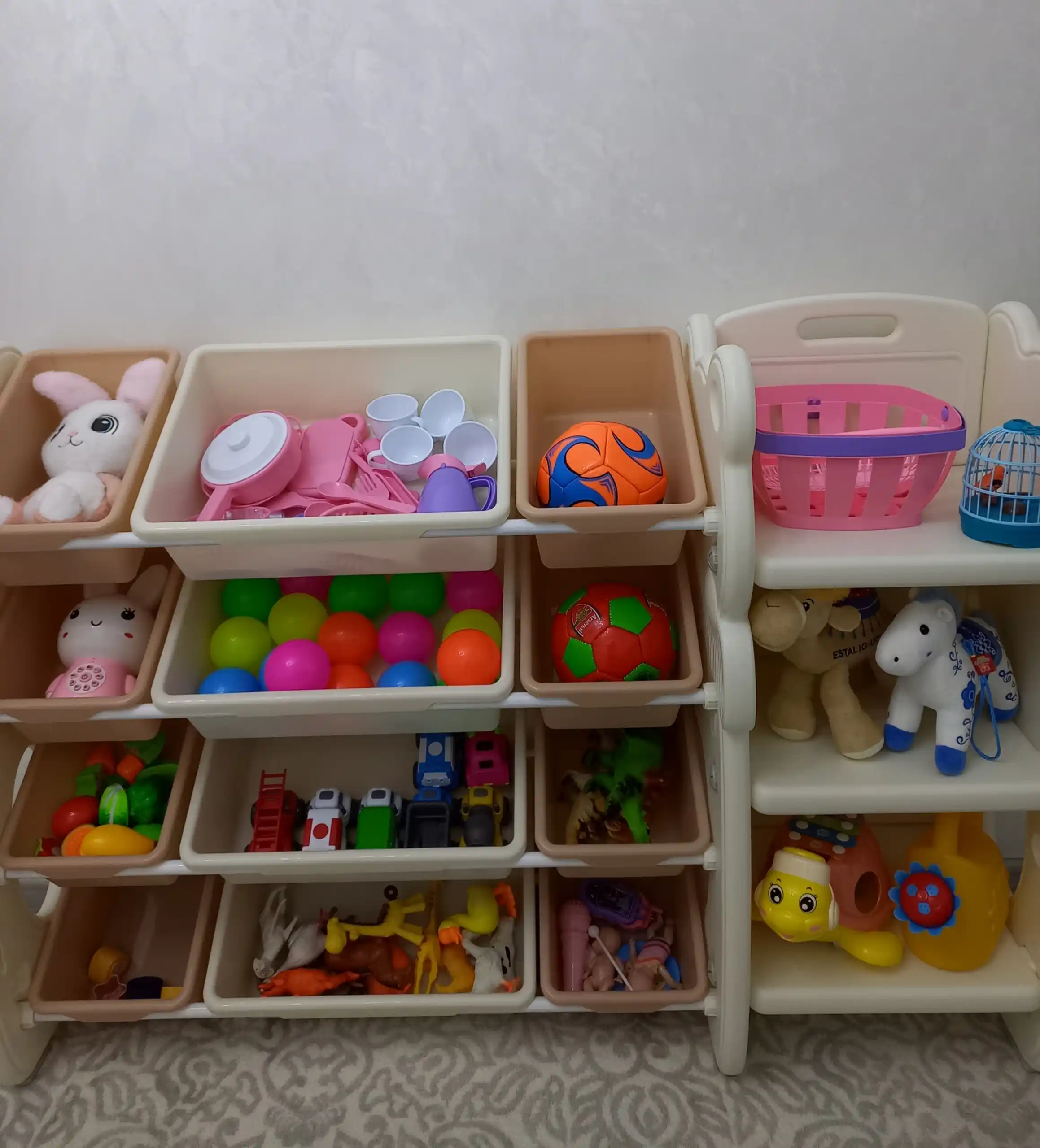 FIDGO bolalar xonasi uchun o‘yinchoq va kitob saqlash javoni, organayzer