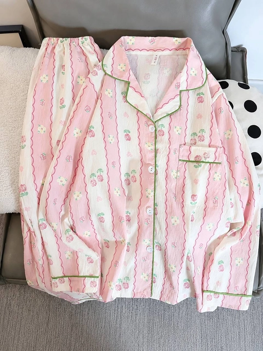 Ayollar uchun uzun yengli uzun shimli pijama – kuz, qish va bahor uchun