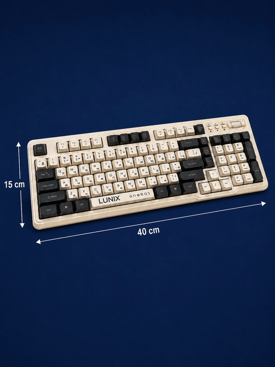 Simli klaviatura va sichqoncha to‘plami LUNIX, USB, to‘liq o‘lchamli