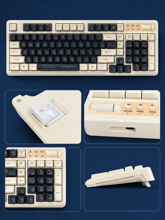 Simli klaviatura va sichqoncha to‘plami LUNIX, USB, to‘liq o‘lchamli
