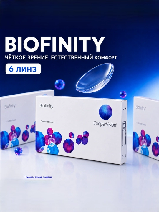 Kontaktli  linzalari  Biofinity, 6 dona