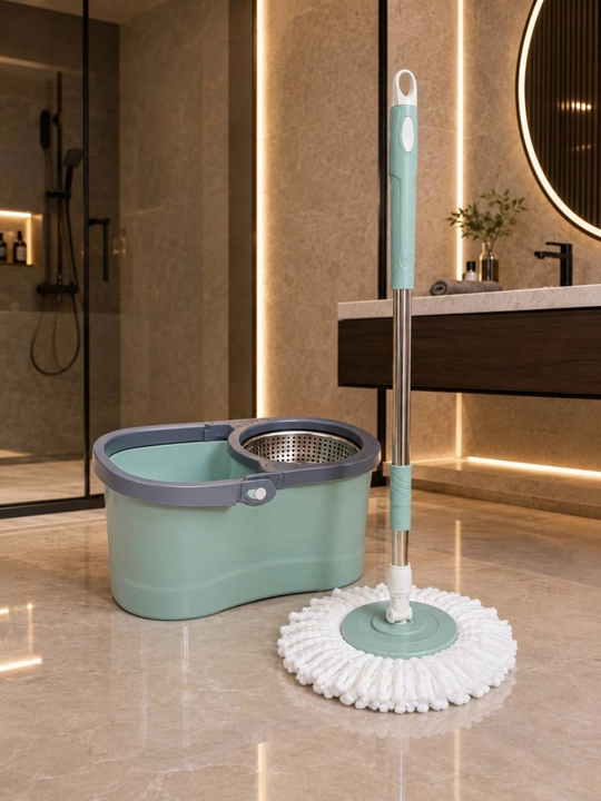 Набор: швабра с отжимом и ведром из двух отсеков Scratch Cleaning Mop, длина палки 120 см