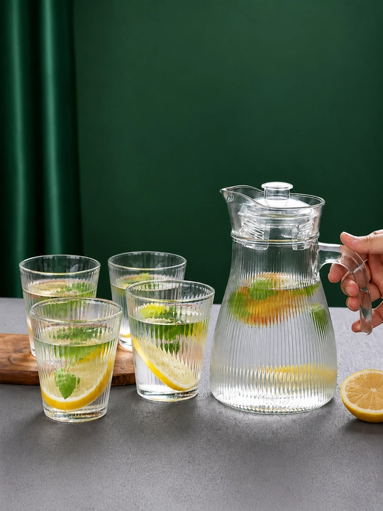 Стеклянный набор для воды и напитков, набор стеклянных графинов
