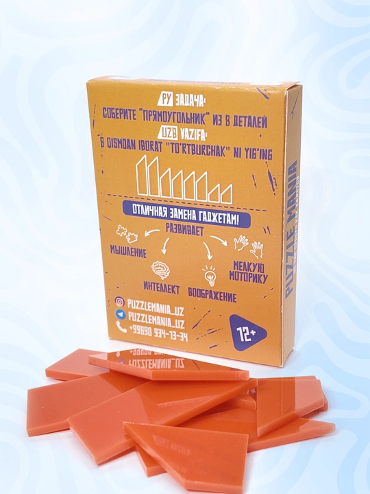 Tangram boshqotirma PUZZLE MANIA, bolalar va kattalar uchun stressga qarshi boshqotirma