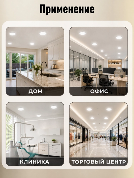 UltraSlim DVO1610 dumaloq 3-24W LED yoritgichi, 6000K, sovuq oq yorug‘lik